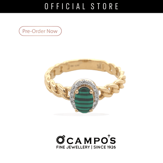 MALACHITE RING 18KARAT YELLOW GOLD