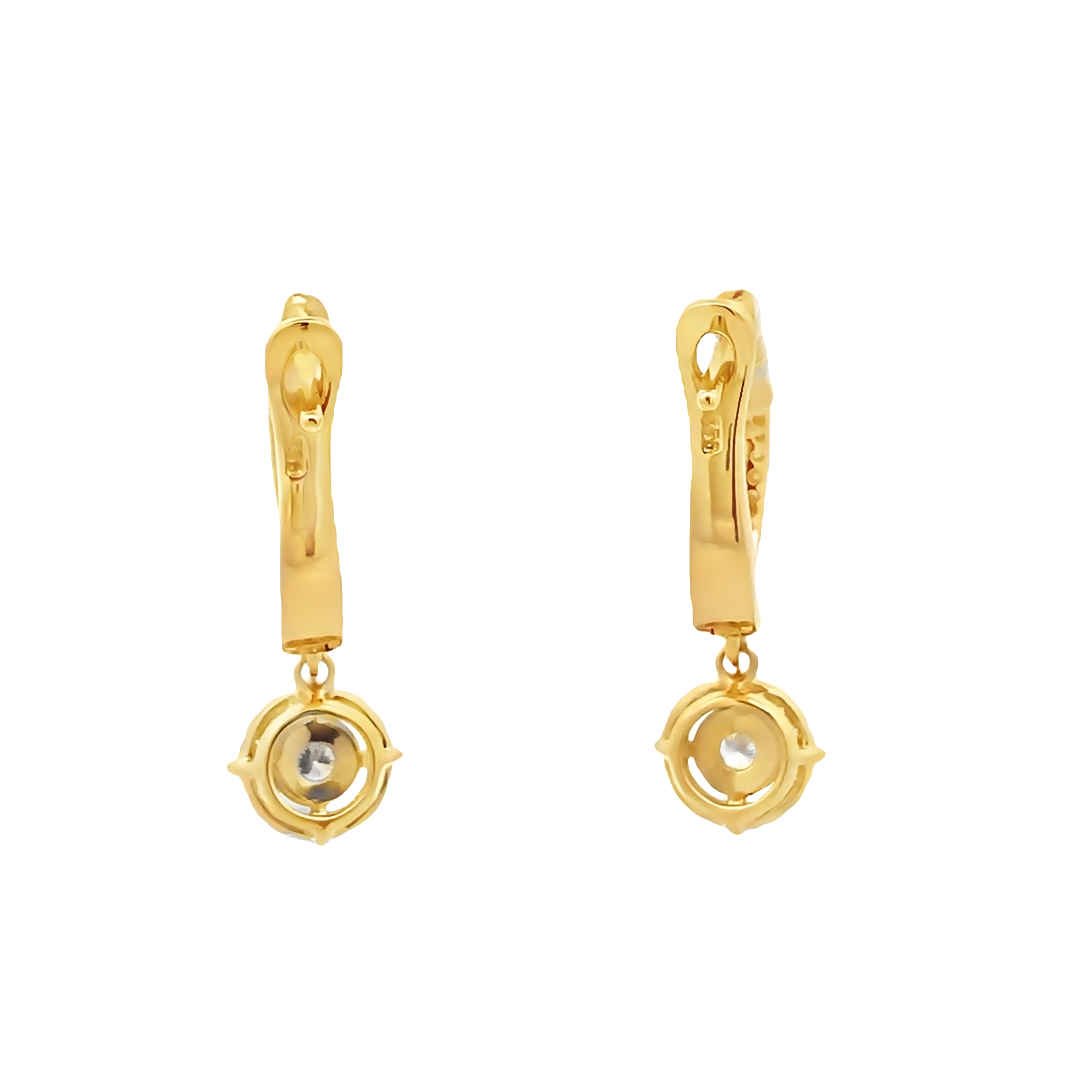 Vanessa Round Halo Dangling Earrings