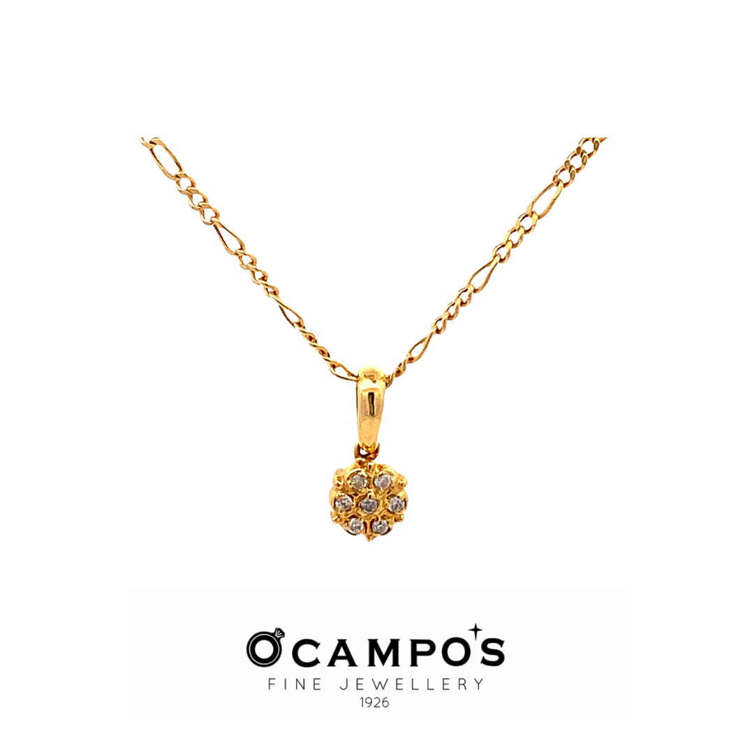 Rosa Diamond Pendant Yellow Gold - X4