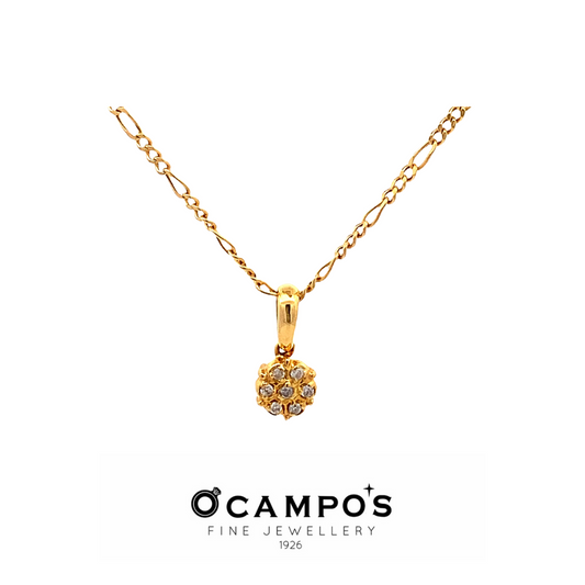 Rosa Diamond Pendant X1 - Yellow Gold