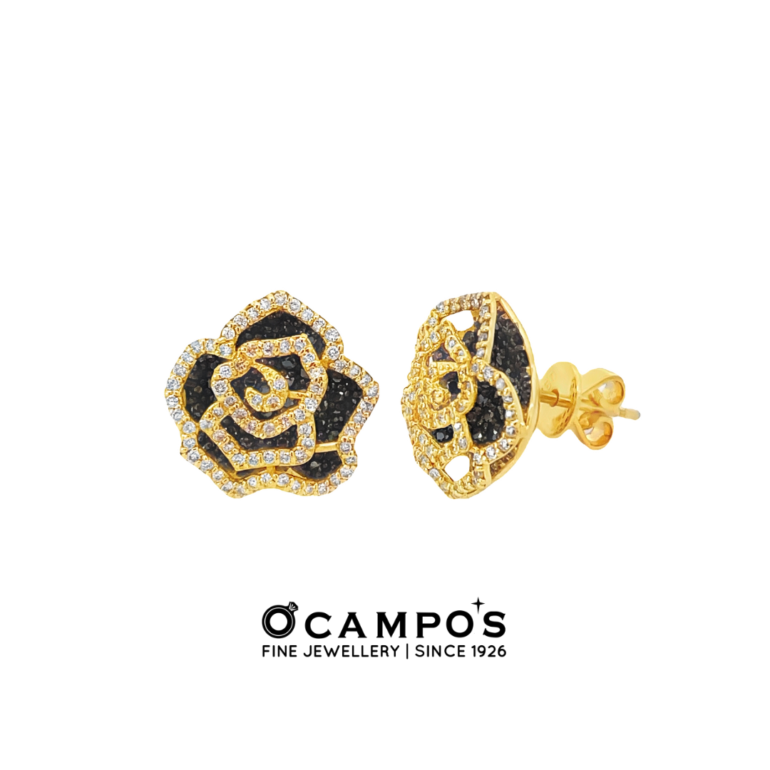 Rose Black Diamonds Earrings