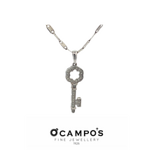 Load image into Gallery viewer, OCAMPOS FINE JEWELLERY 18K WHITE GOLD KEY DESIGN PENDANT
