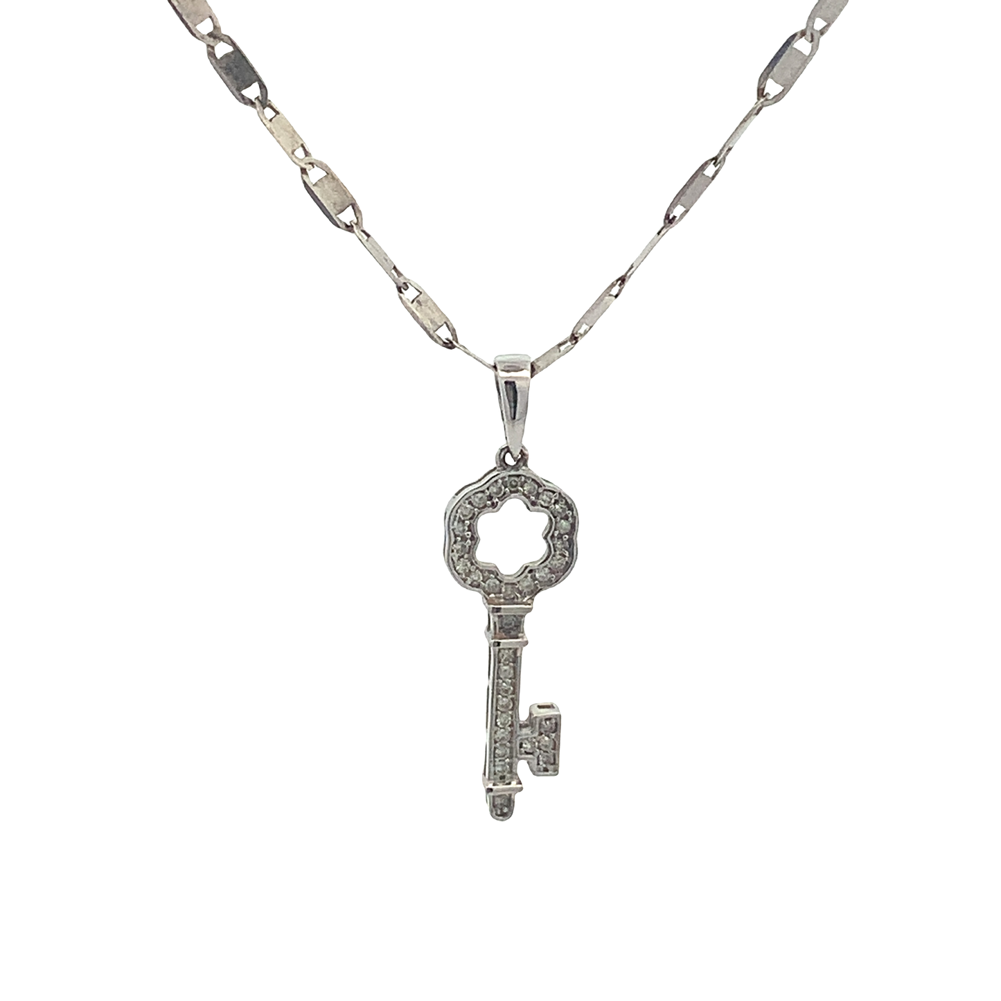 Chienna 18Karat White Gold Key Design Pendant