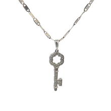 Load image into Gallery viewer, OCAMPOS FINE JEWELLERY 18K WHITE GOLD KEY DESIGN PENDANT

