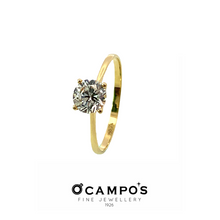Load image into Gallery viewer, OCAMPOS FINE JEWELLERY 18K YELLOW GOLD ENGAGEMENT RING W/CZ S-6.75
