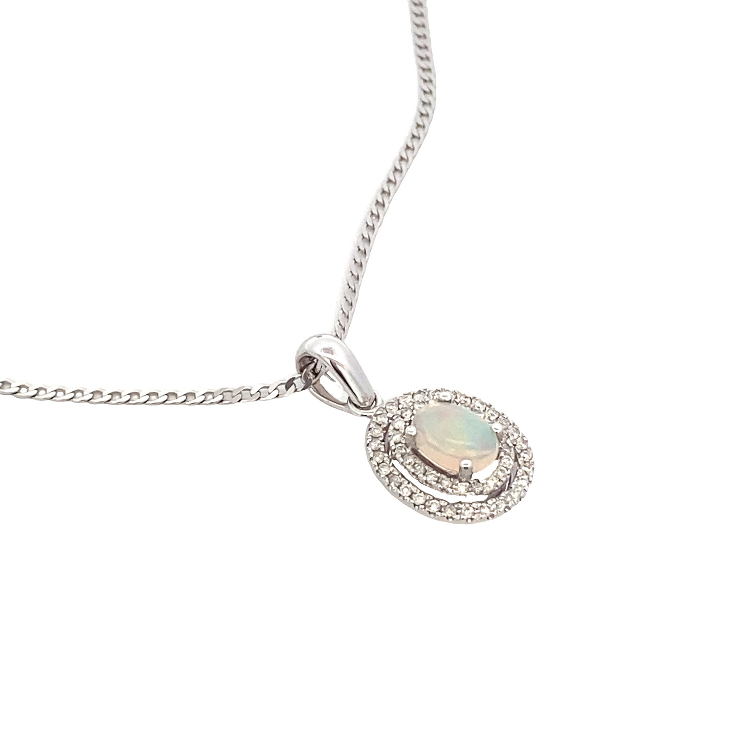 Levie Halo Opal Pendant