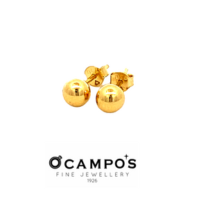 OCAMPOS FINE JEWELLERY ERIEN STUD EARRINGS 18K YELLOW GOLD BALLS PLAIN DS (SOLD PER PIECE)
