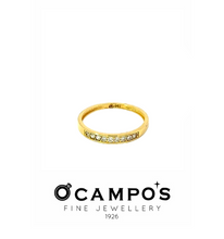Load image into Gallery viewer, OCAMPOS FINE JEWELLERY 18K YELLOW GOLD HALF ETERNITY RING  CZ
