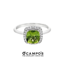 Load image into Gallery viewer, Briana Cushion Peridot Ring
