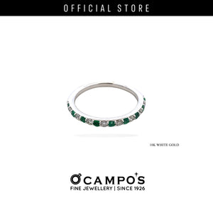 FIORA HALF ETERNITY EMERALD RING 18Karat