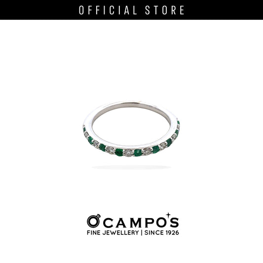 FIORA HALF ETERNITY EMERALD RING 18KARAT