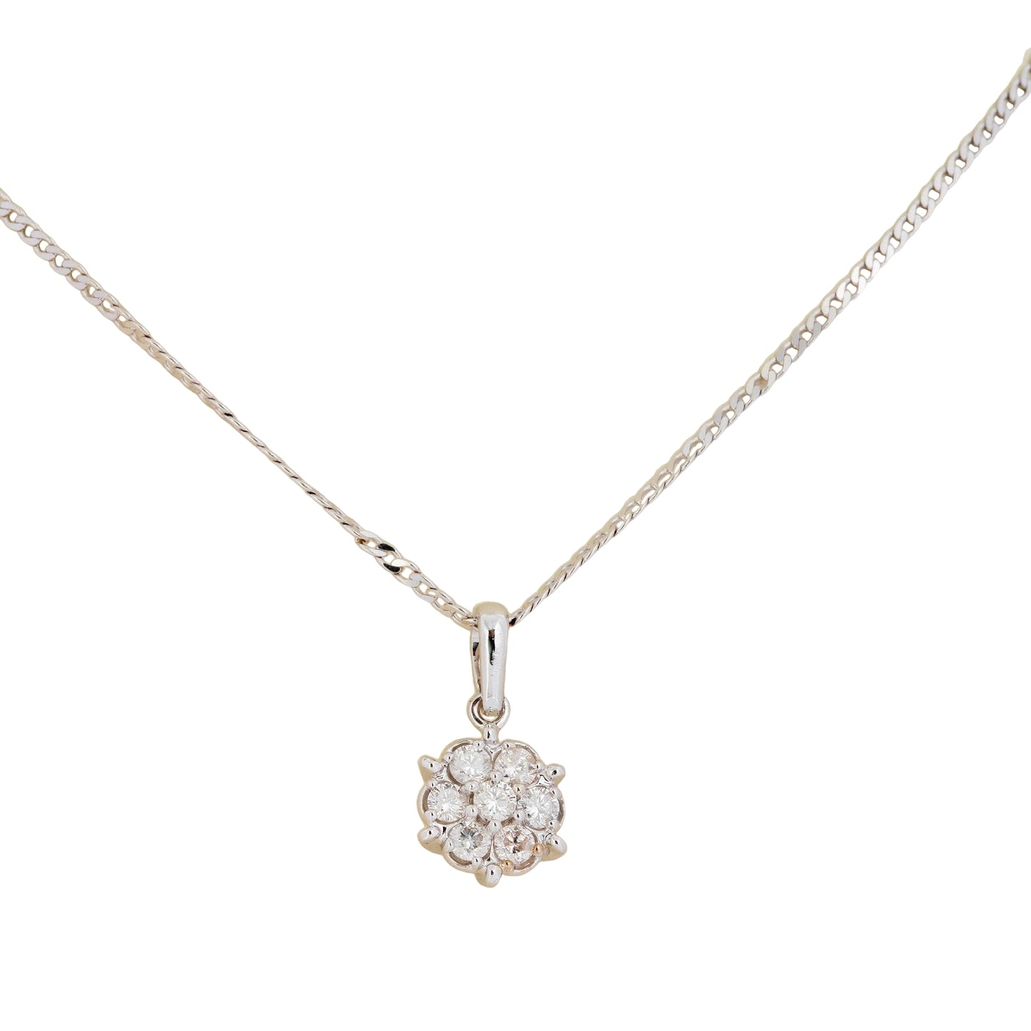 Rosa Diamond Pendant - White Gold