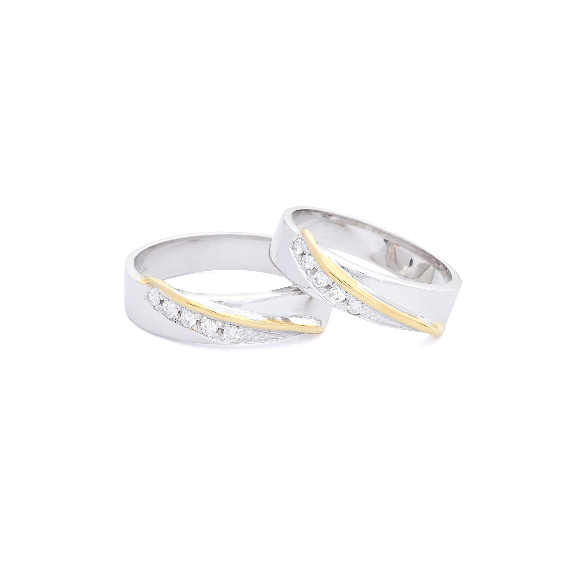 Amala 14K Two Tone Gold Wedding Rings with Diamonds | Ocampo's Fine Jewellery