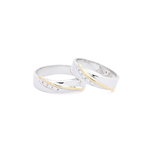 Amala 14K Two Tone Gold Wedding Rings with Diamonds | Ocampo's Fine Jewellery