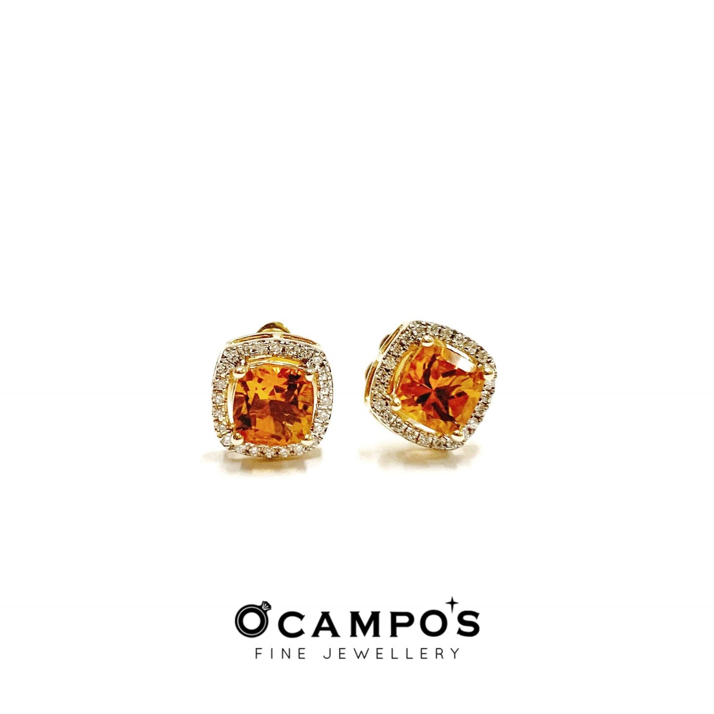 Citrine Celeste with Diamonds Earrings