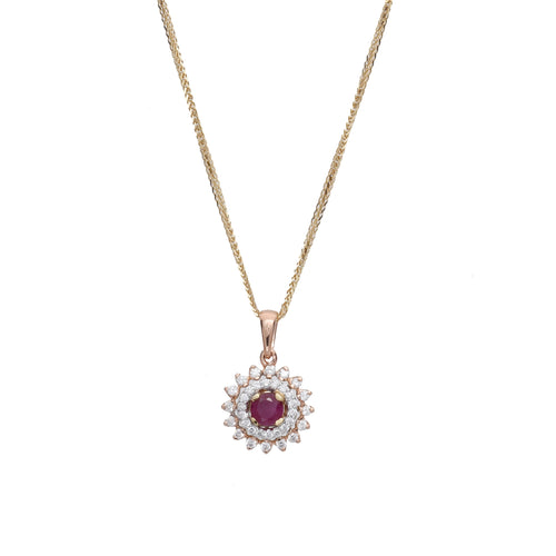 Diana Flower 18k Three Tone Gold Pendant | Ocampo's Fine Jewellery