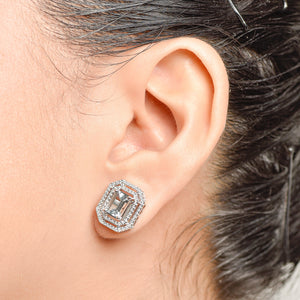 Khloe 14k White Gold with Diamond Stud Earrings | Ocampo's Fine Jewellery