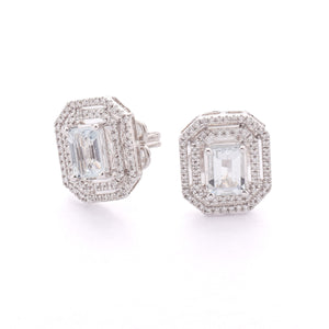 Khloe 14k White Gold with Diamond Stud Earrings | Ocampo's Fine Jewellery