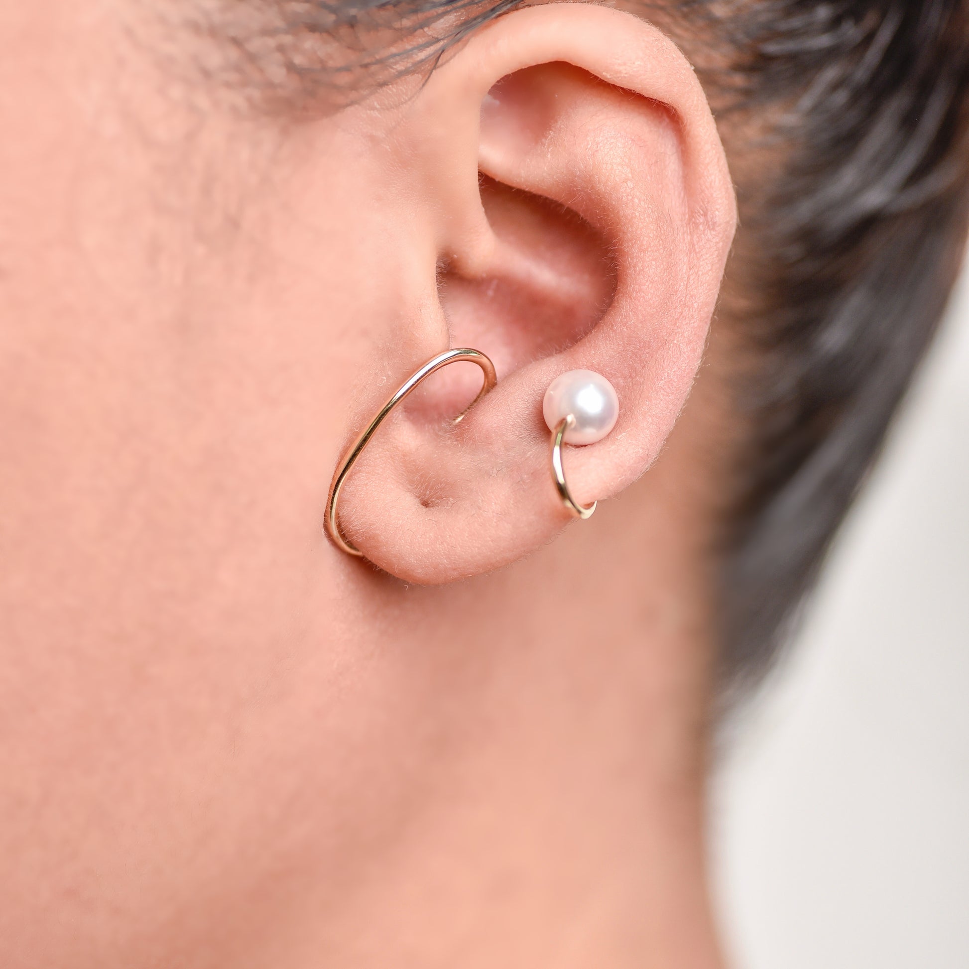 Fumiko 10k Yellow Gold Ear Cuff with Pearl | Ocampo's Fine Jewellery