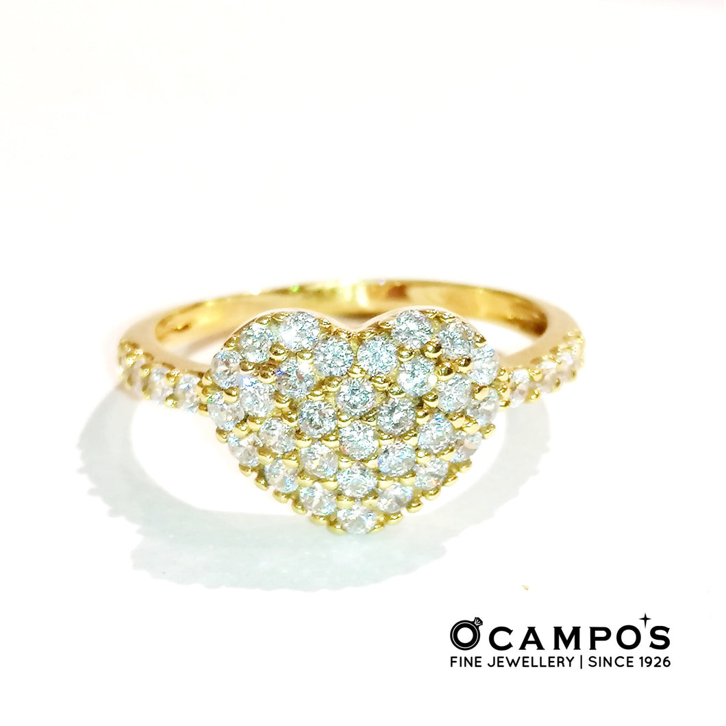 Laida 14k Yellow Gold Crystals Illusion Ring with Zirconia Stone | Ocampo's Fine Jewellery