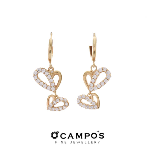 Nicole 14K Yellow Gold Dangling Earrings  (SZ) | Ocampo's Fine Jewellery