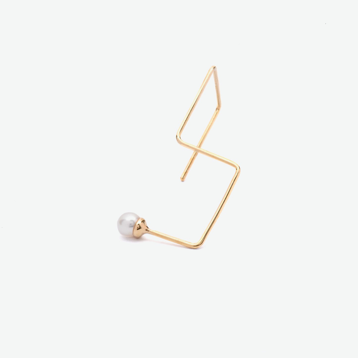 Chitose 10k Yellow Gold Drop Stud Earrings with Pearl  | Ocampo's Fine Jewellery