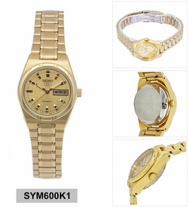 SEIKO 5 Gold Tone Womens Automatic Original Watch SYM600K1