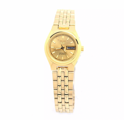 SEIKO 5 Gold Tone Women Automatic Original Watch SYMA04K1