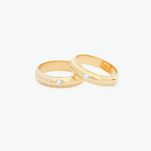 Amore 14K Yellow Gold Wedding Rings with Diamiond Philippines | Ocampo's Fine Jewellery