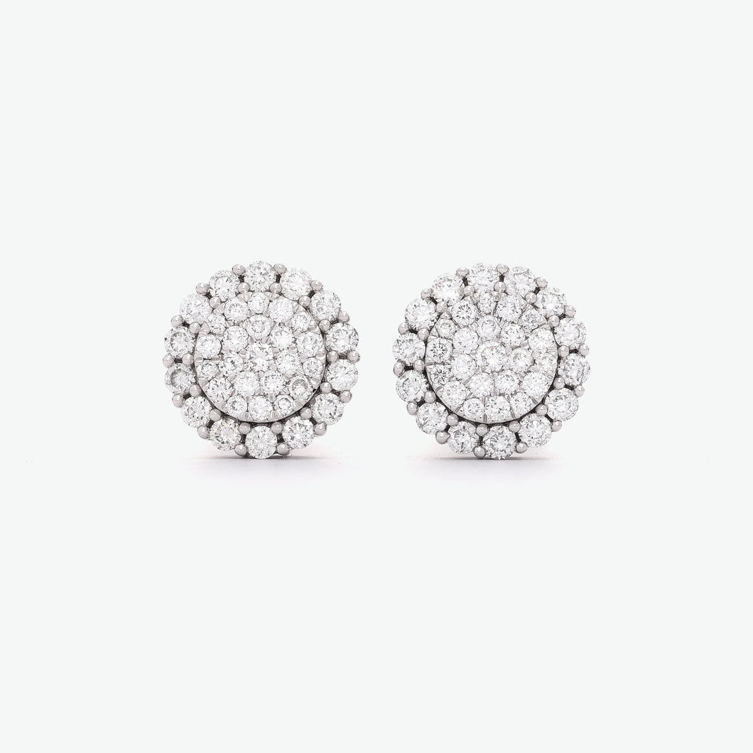 Sunshine 14k White Gold Diamond Stud Earrings | Ocampo's Fine Jewellery
