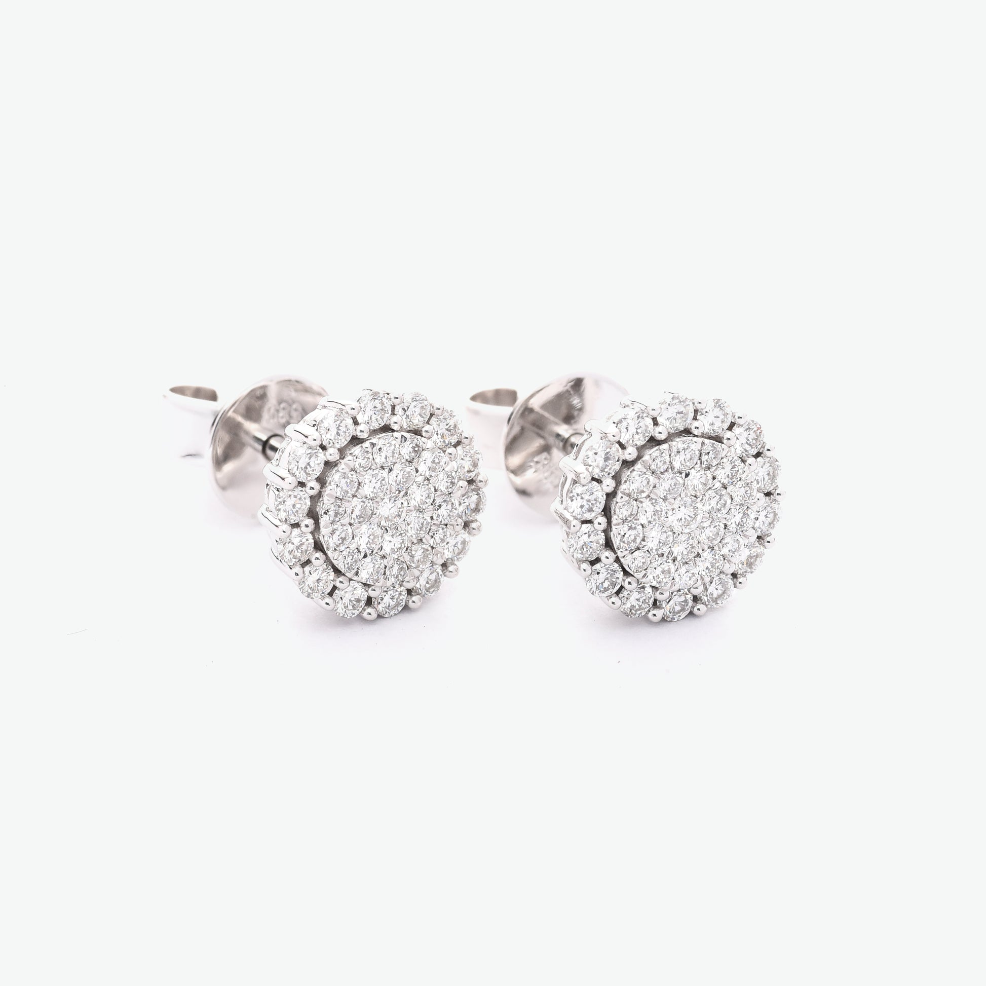 Sunshine 14k White Gold Diamond Stud Earrings | Ocampo's Fine Jewellery