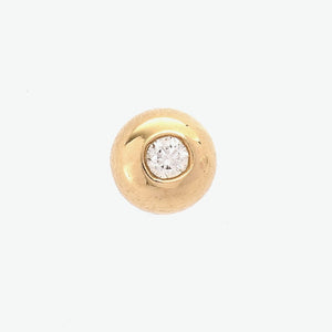 Ball 18k Yellow Gold Stud Earrings with Diamond  | Ocampo's Fine Jewellery