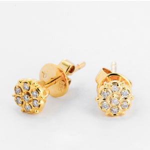 Rosa 14k Yellow Gold Diamond Stud Earrings | Ocampo's Fine Jewellery