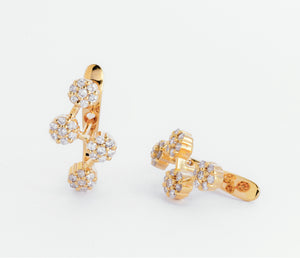 Azalea 14k Yellow Gold Stud Earrings with Diamond  | Ocampo's Fine Jewellery
