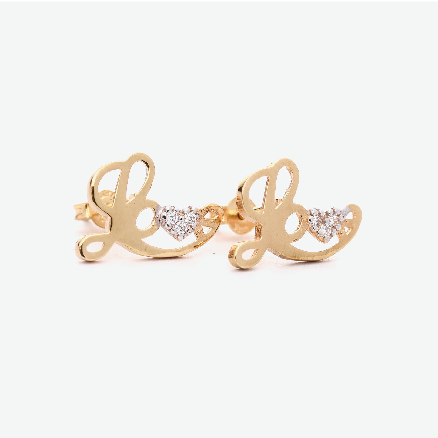 Love 18k Yellow Gold Diamond Stud Earrings | Ocampo's Fine Jewellery