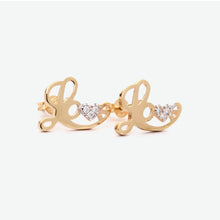 Load image into Gallery viewer, Love 18k Yellow Gold Diamond Stud Earrings | Ocampo&#39;s Fine Jewellery
