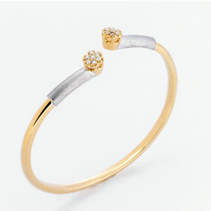 Dahlia 14K Two Tone Gold Bangle with Diamond Philippines | Ocampo's Fine Jewellery