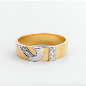 Hannah Two Tone 18k Gold Wedding Rings with Diamonds | Ocampo's Fine Jewellery