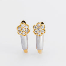 Load image into Gallery viewer, Dahlia 14k Two Tone Gold Drop Earrings with Diamond | Ocampo&#39;s Fine Jewellery
