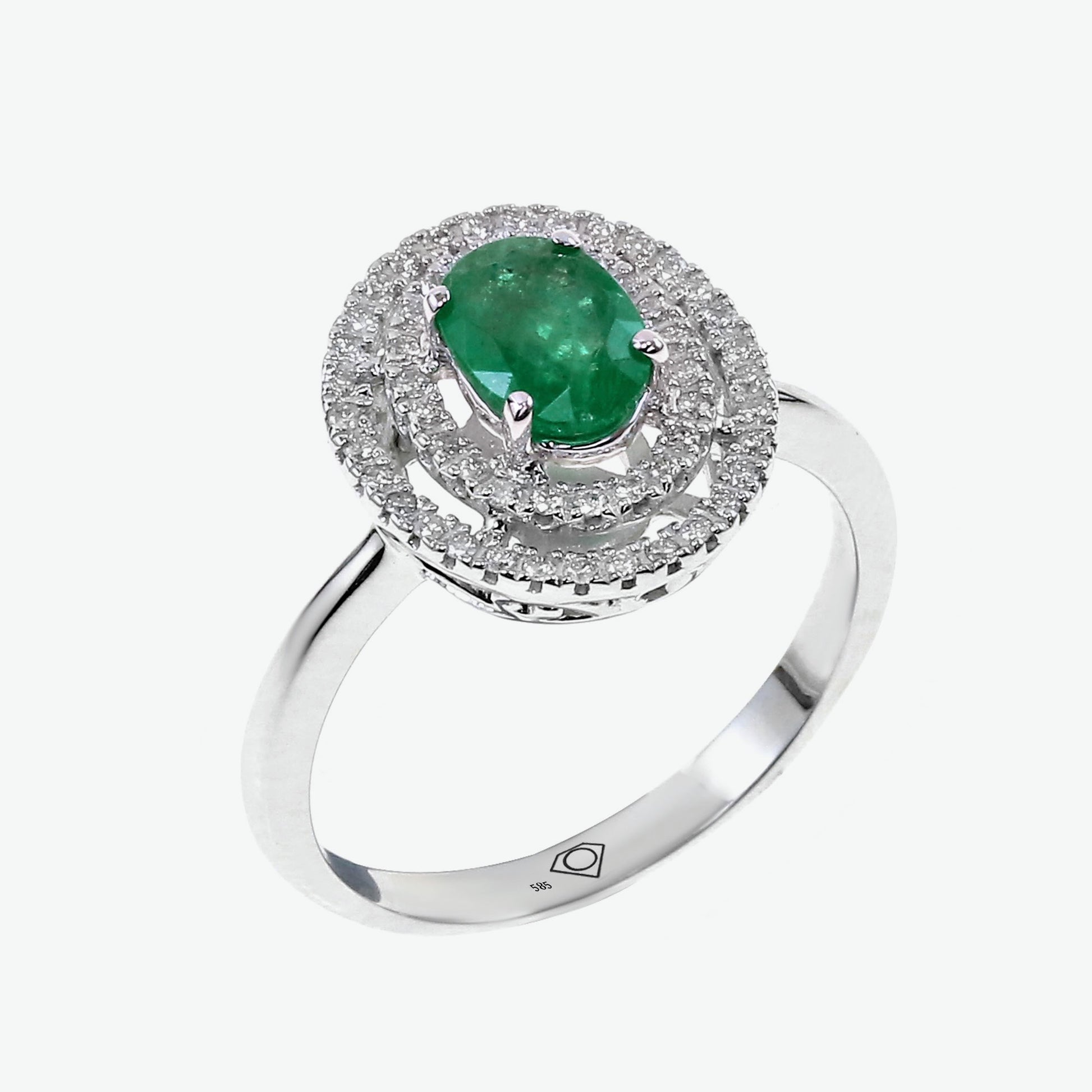 Emerald Celeste 14k White Gold Diamond Ring | Ocampo's Fine Jewellery