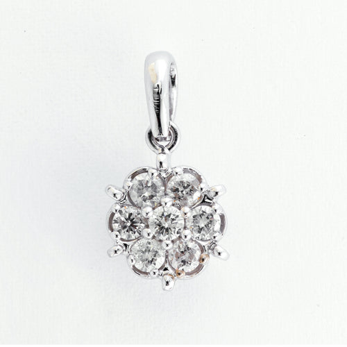 Rosa 14k White Gold Diamond Pendant | Ocampo's Fine Jewellery 