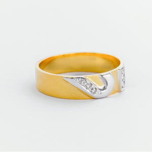 Hannah Two Tone 18k Gold Wedding Rings with Diamonds | Ocampo's Fine Jewellery
