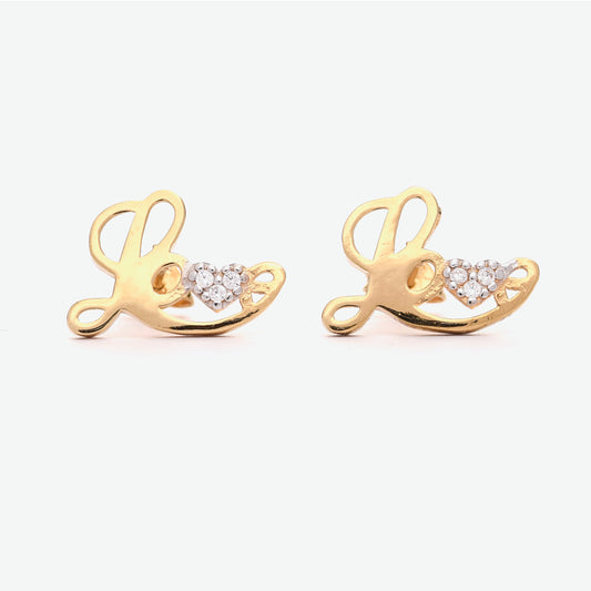 Love 18k Yellow Gold Diamond Stud Earrings | Ocampo's Fine Jewellery