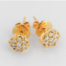 Load image into Gallery viewer, Rosa 14k Yellow Gold Diamond Stud Earrings | Ocampo&#39;s Fine Jewellery
