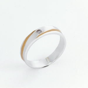 Haven 14k Two Tone Gold Wedding Rings with Diamond | Ocampo's Fine Jewellery