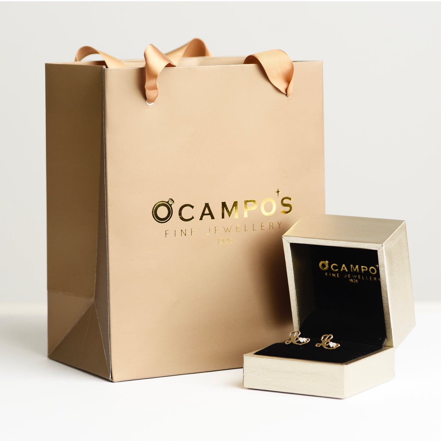 Love 18k Yellow Gold Diamond Stud Earrings | Ocampo's Fine Jewellery