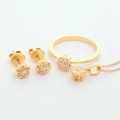 Rosa 14k Yellow Gold Diamond Pendant X1 | Ocampo's Fine Jewellery
