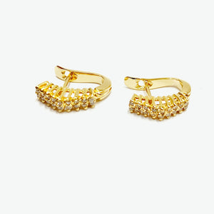 Cleo Pyramid 14k Yellow Gold Stud with Diamond Earrings  | Ocampo's Fine Jewellery