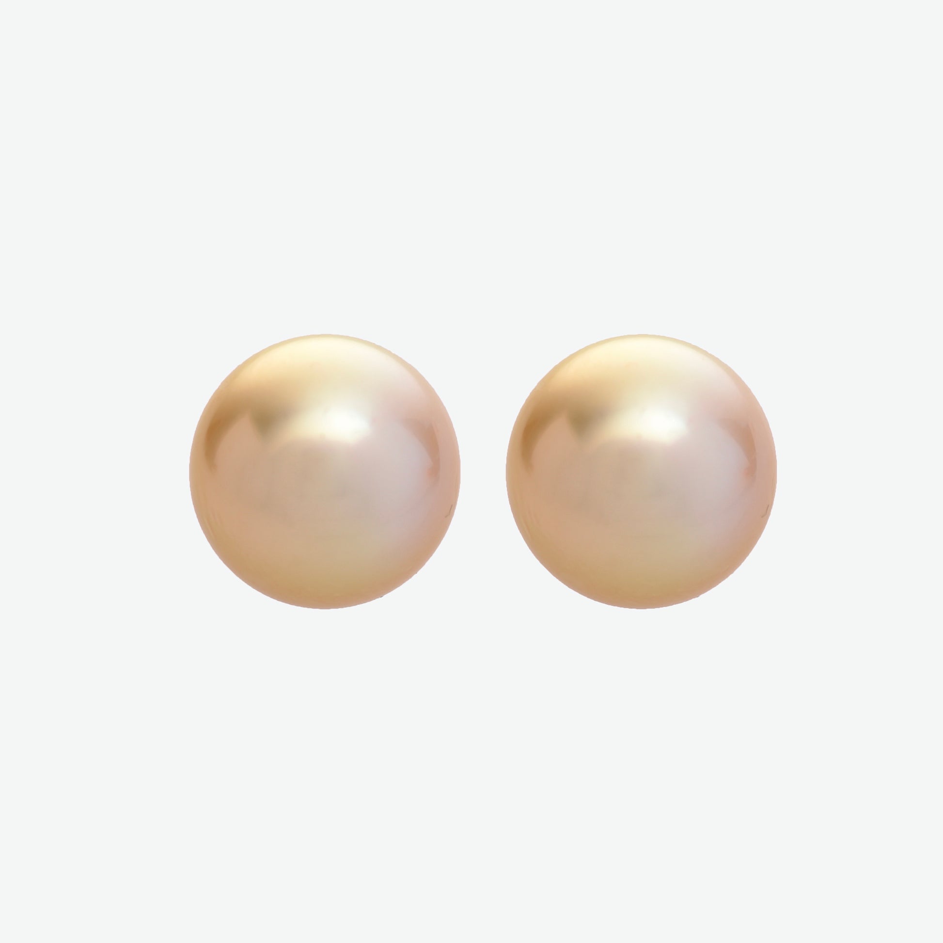 Pia 14k Yellow Gold Champagne Pearl Stud Earrings | Ocampo's Fine Jewellery