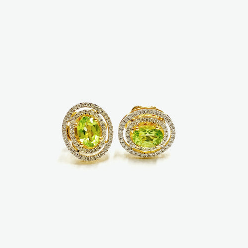 Peridot 18k Yellow Gold Celeste Stud Earrings | Ocampo's Fine Jewellery